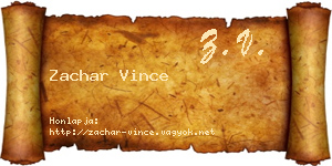 Zachar Vince névjegykártya